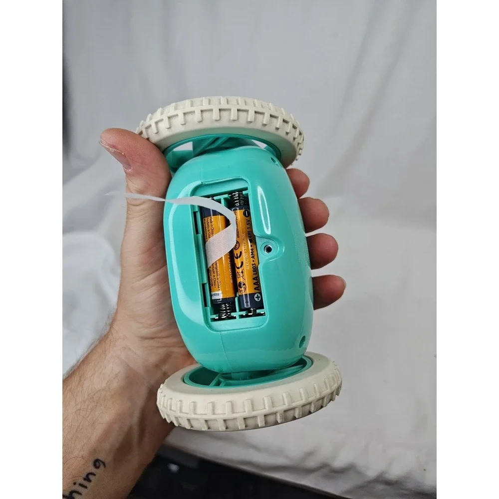 Robot Clocky Alarm Clock Aqua Tested works great! Fun Gift Obnoxious Wake up